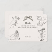 ベージュレトロカクテルパーティー詳細招待状挿入 エンクロージャーカード (正面/裏面)