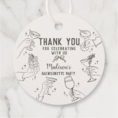 ベージュレトロコックテールパーティー ブライズメイド デザート フェイバータグ (裏面)