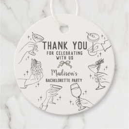 ベージュレトロコックテールパーティー ブライズメイド デザート フェイバータグ