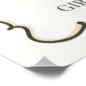 ベージュレトロハートコケットケーキガレンティンウェルカム ポスター (角)