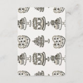 ベージュレトロハートコケットケーキレジストリ挿入 エンクロージャーカード (裏面)