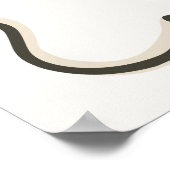 ベージュレトロハートコケットケーキ誕生日ウェルカム ポスター (角)