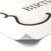 ベージュレトロハートコケットケーキ誕生日ウェルカム ポスター (角)