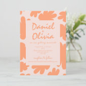 ベージュレトロフローラとフォト結婚式招待状 招待状 (スタンド正面)