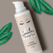 ベージュレトロラッシュエクステンションクリーナーフォームボトル 長方形シール