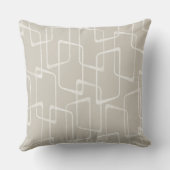 ベージュレトロリノプリント幾何学模様 クッション (裏面)