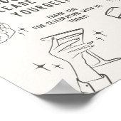 ベージュレトロヴィンテージカクテルパーティー好意サイン ポスター (角)