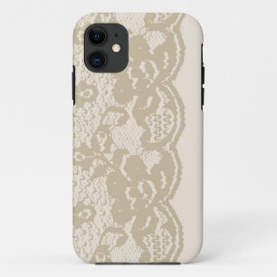 ベージュレース iPhone 11 ケース