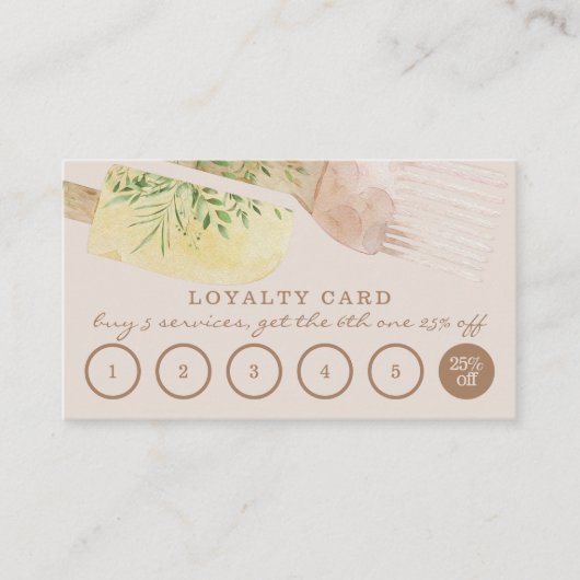 ベージュロイヤリティユニークペストリー調理器ベーカリー 名刺 (正面)