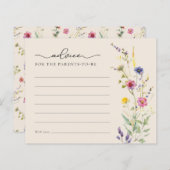 ベージュワイルドフラワーフローラベビーシャワーアドバイスカード (正面/裏面)