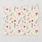 ベージュワイルドフラワーフローラベビーシャワーアドバイスカード (裏面)