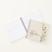 ベージュワイルドフラワーフローラベビーシャワーゲストブック ノートブック (内部)
