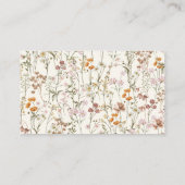 ベージュワイルドフラワーブライダルシャワーレシピ共有 エンクロージャーカード (裏面)