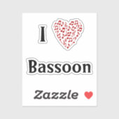 ベージュン 赤いハート 音符 ビニール シール (シート)