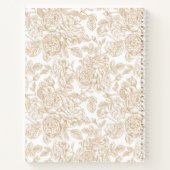 ベージュヴィンテージバラフラワーパターン ノートブック (裏面)