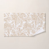 ベージュヴィンテージバラフラワーパターン バスタオルセット (ハンドタオル)