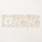 ベージュヴィンテージバラフラワーパターン ヨガマット (正面(横))