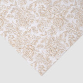 ベージュヴィンテージバラフラワーパターン 薄葉紙 (詳細)