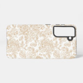 ベージュヴィンテージバラフラワーパターン SAMSUNG GALAXYケース (裏面横)