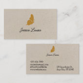 ベージュヴィンテージミニマルハエレガントチョウ 名刺 (正面/裏面)
