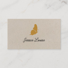 ベージュヴィンテージミニマルハエレガントチョウ 名刺