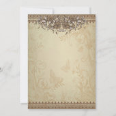 ベージュヴィンテージレ結婚ース 招待状 (裏面)