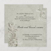 ベージュヴィンテージ旋回結婚式招待状 招待状 (正面/裏面)