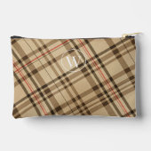 ベージュヴィンテージ格子模様ゴルフ アクセサリーポーチ (裏面)