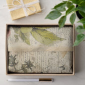 ベージュヴィンテージ水彩ナチュラルワイルドフラワー 薄葉紙 (ギフト)