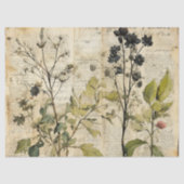 ベージュヴィンテージ水彩ナチュラルワイルドフラワー 薄葉紙 (正面)