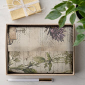 ベージュヴィンテージ水彩ナチュラルワイルドフラワー 薄葉紙 (ギフト)