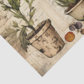 ベージュヴィンテージ水彩ナチュラルワイルドフラワー 薄葉紙 (詳細)