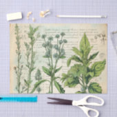 ベージュヴィンテージ水彩ナチュラルワイルドフラワー 薄葉紙 (クラフト)