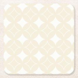 ベージュ七宝パターン スクエアペーパーコースター