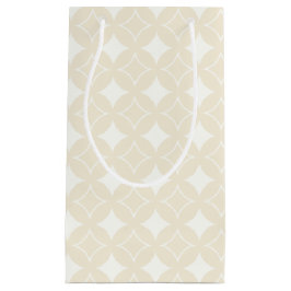 ベージュ七宝パターン スモールペーパーバッグ