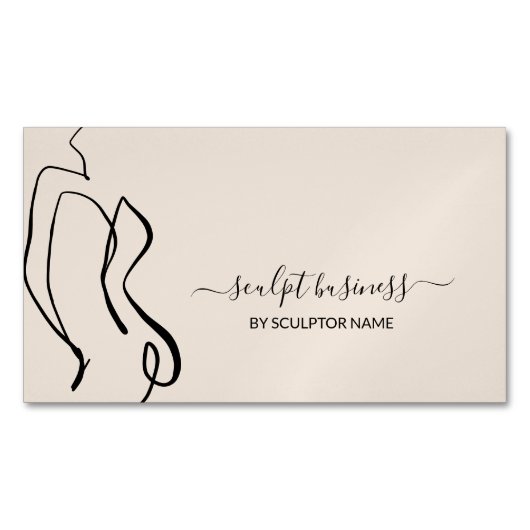 ベージュ体スカルプトコンタリング美学モード マグネット名刺 (正面)
