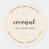 ベージュ体バター包装ラベル ラウンドシール (正面)