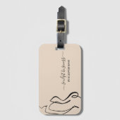 ベージュ体彫刻コンタリング美学シンプル ラゲッジタグ (正面縦)