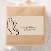 ベージュ体彫刻コンタリング美学モダン ラベル (インサイチュ)