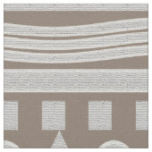 ベージュ及び白色南西デザイン模様織物 ファブリック (クローズアップ)