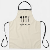 ベージュ名前をカスタムする エプロン (正面)