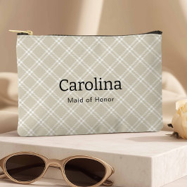 ベージュ名門私立校風のプライド花嫁付き旅行 アクセサリーポーチ