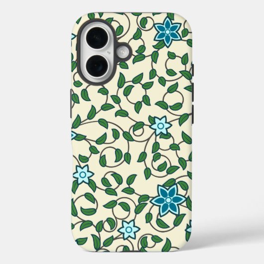ベージュ地にシームレスな花柄 Case-Mate iPhoneケース (裏面)