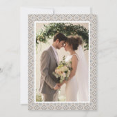 ベージュ地中海のタイル&フォトエレガントな結婚式 招待状 (裏面)