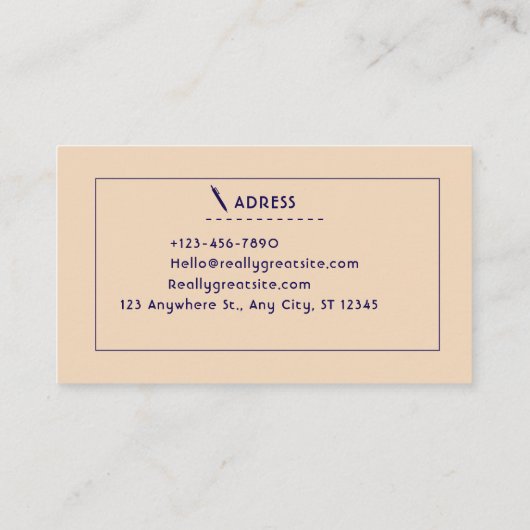 ベージュ大学教授 名刺 (裏面)