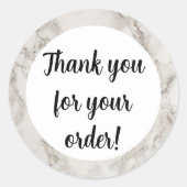 ベージュ大理石ありがとう ラウンドシール (正面)