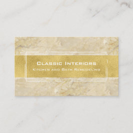 ベージュ大理石および金ゴールドのモダンのお洒落なスタイリッシュ 名刺