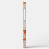 ベージュ大理石のテクスチャ茶色のアクセント Case-Mate iPhoneケース (裏面 / 左)