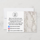 ベージュ大理石サンキューカード サンキューカード (裏面)