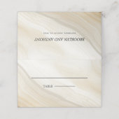 ベージュ大理石テクスチャ プレイスカード (外部開封)